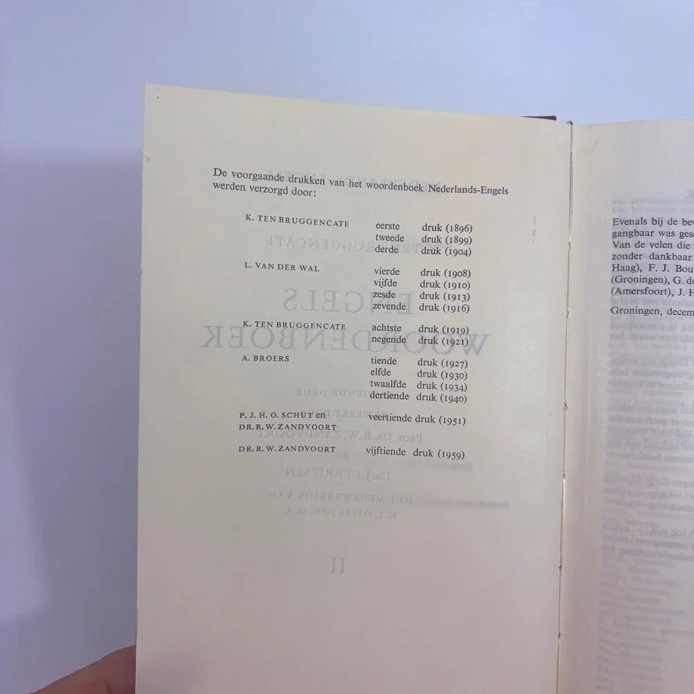 Engels Woordenboek Nederlands-Engels Ten Bruggencate 1963 Edition Wolters